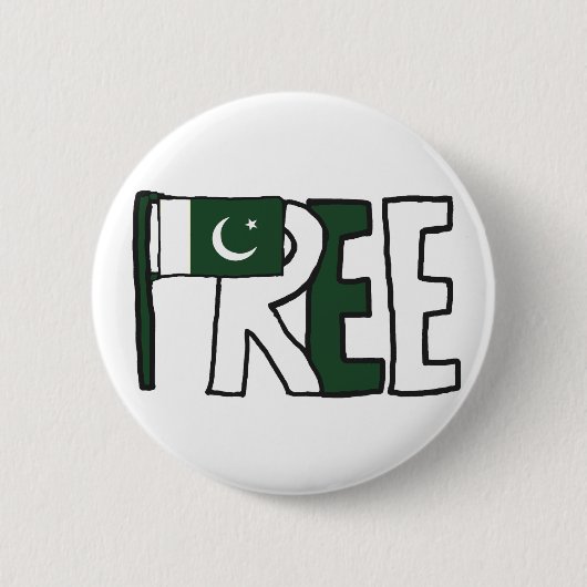 Freie pakistanische Flagge Button (Vorderseite)