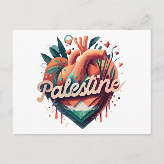 Freie Palästina, ich stehe mit Palestine, Unterstü Postkarte (Vorderseite)