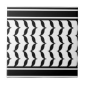 Freie Palästina Keffiyeh Muster schwarz-weiß Fliese (Vorderseite)