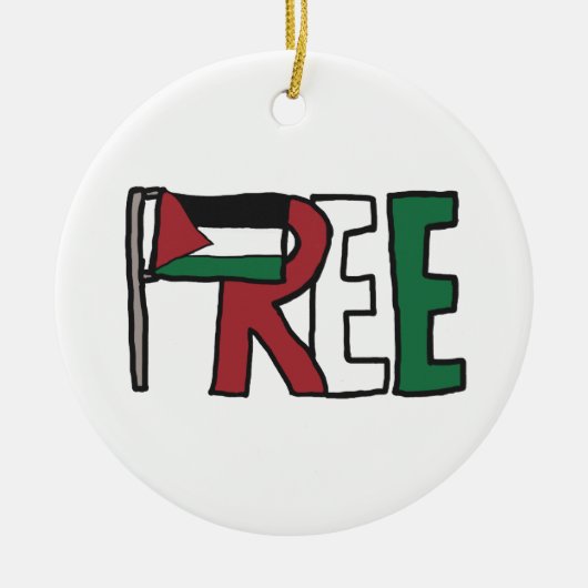 Freie Palästina Keramik Ornament (Vorne)