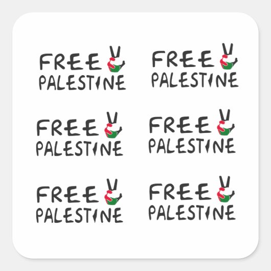 Freie Palästina Quadratischer Aufkleber (Vorderseite)
