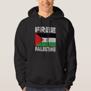 Freie Palästinafahne und Karte Vintag erschüttert Hoodie