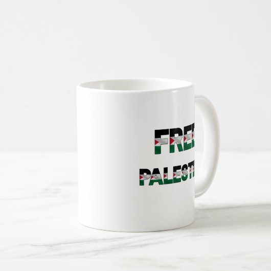 Freie Palästinafahnen Buchstaben Unity Pride Freih Kaffeetasse (VorderseiteRechts)