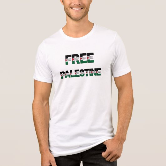 Freie Palästinafahnen Buchstaben Unity Pride Freih Tri-Blend Shirt (Vorderseite)