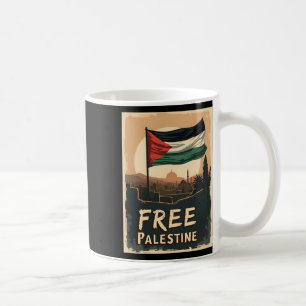 Freie palästinensische Fahne mit Golden Palett Kaffeetasse