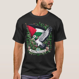 Freie palästinensische Flagge, Taube mit Olivenbla T-Shirt