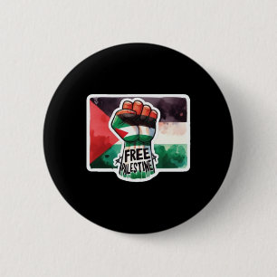 Freie palästinensische Flagge und Faustfarben-Aufk Button