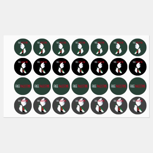 Freie palästinensische Solidaritätszeichen - Mensc Etiketten (Blatt)