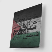 freie palestine Freiheit Quadratische Wanduhr (Winkel)