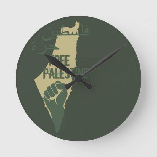 freie palestine Freiheit Runde Wanduhr (Vorderseite)