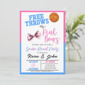 Freie Pfeile oder rosa Bögen Basketball Gender-Anz Einladung (Stehend Vorderseite)