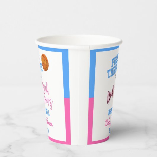 Freie Pfeile oder rosa Bögen Basketball Gender-Anz Pappbecher (Rechts)