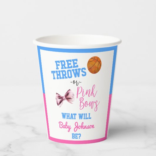 Freie Pfeile oder rosa Bögen Basketball Gender-Anz Pappbecher (Vorderseite)