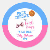 Freie Pfeile oder rosa Bögen Basketball Gender-Anz Runder Aufkleber (Vorderseite)