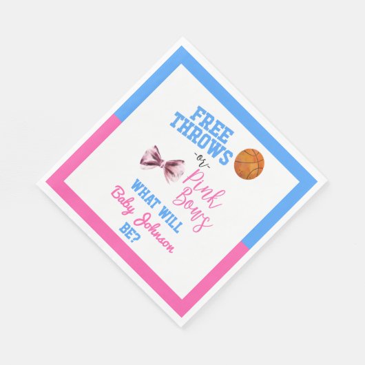 Freie Pfeile oder rosa Bögen Basketball Gender-Anz Serviette (Ecke)