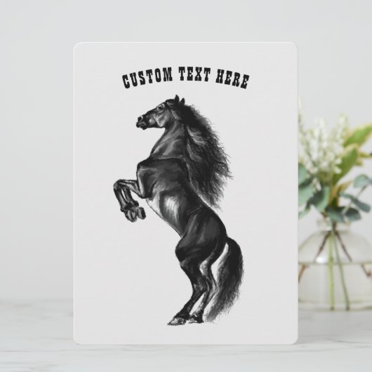 Freie Pferdekarte mit benutzerdefiniertem Text (Stehend Vorderseite)