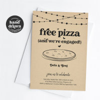 Freie Pizza Funny Engagement Party Einladung