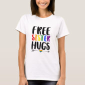 Freie Schwanzhugs mit Arrow-Regenbogen-Gay Pride T-Shirt (Vorderseite)