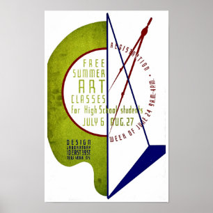 Freie Sommerkunstklassen - Vintages altes WPA-Post Poster