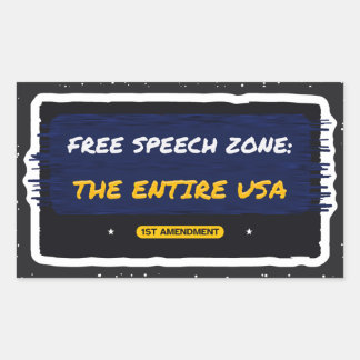 Freie-Sprache-Zone Die gesamte USA-Bürstenaufklebe Rechteckiger Aufkleber