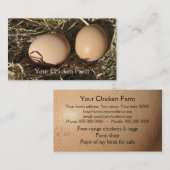 Freie Strecke eggs auf einem Bett des Heus Visitenkarte (Vorne/Hinten)