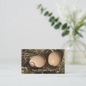 Freie Strecke eggs auf einem Bett des Heus Visitenkarte (Stehend Vorderseite)