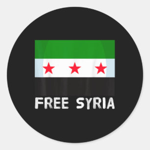 Freie Syrien stolz Vintage syrische Flagge Herzkar Runder Aufkleber