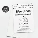 Freie Taco Funny Engagement Party Einladung<br><div class="desc">Free Tacos (und wir sind verlobt!) Genießen Sie eine lustige Einladung zu einer Party,  die den Rampenlicht auf.. takos! Die Kunstwerke sind handgezeichnet.</div>