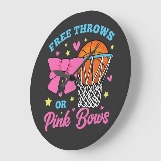 Freie Threads oder rosa Bows rund Große Wanduhr (Winkel)