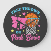 Freie Threads oder rosa Bows rund Große Wanduhr (Vorderseite)