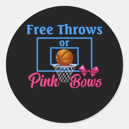 Freie Throws oder rosa Bows Gender Reveal Designs Runder Aufkleber (Vorderseite)