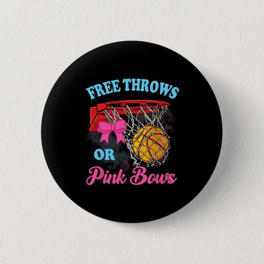 Freie Throws oder rosa Bows Schwangerschaft Pink B Button (Vorderseite)