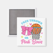 Freie Throws oder rosa Bows Square Magnet (Vorderseite/Rückseite)