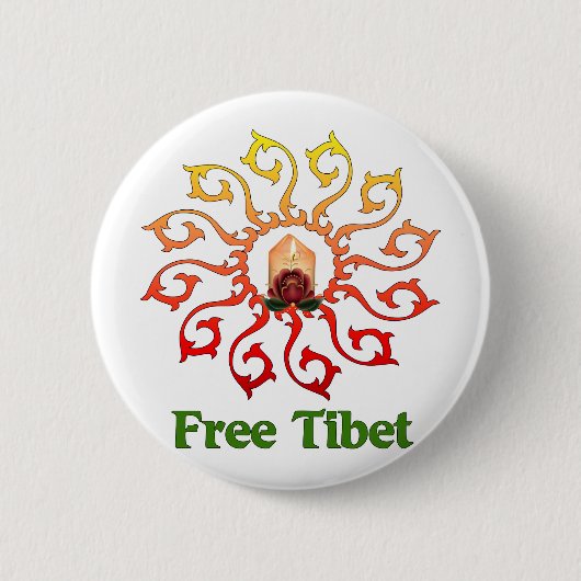 Freie Tibet-Kerze Button (Vorderseite)