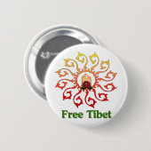 Freie Tibet-Kerze Button (Vorne & Hinten)
