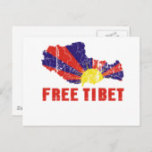 FREIE TIBET/TIBETAN-FREIHEIT POSTKARTE (Vorne/Hinten)
