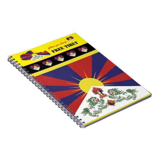 Freie Tibet & Tibetische Flagge, Karte, Herz/Tibet Notizblock (Rechte Seite)