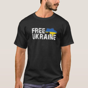 Freie Ukraine beängstigend Blaugelbe Flagge Vintag T-Shirt