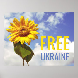 Freie Ukraine Blauer Gelbblütenfrieden Poster