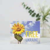 Freie Ukraine Blauer Gelbblütenfrieden Postkarte (Stehend Vorderseite)
