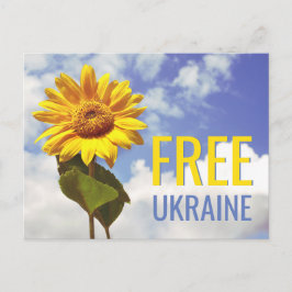 Freie Ukraine Blauer Gelbblütenfrieden Postkarte