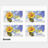 Freie Ukraine Blauer Gelbblütenfrieden Rechteckiger Aufkleber (Blatt)