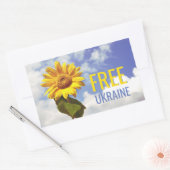 Freie Ukraine Blauer Gelbblütenfrieden Rechteckiger Aufkleber (Umschlag)