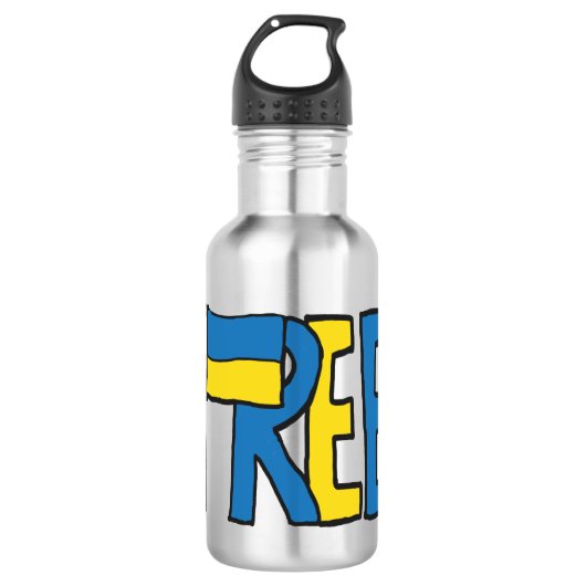 Freie Ukraine Edelstahlflasche (Vorderseite)