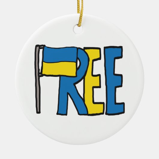 Freie Ukraine Keramik Ornament (Vorne)