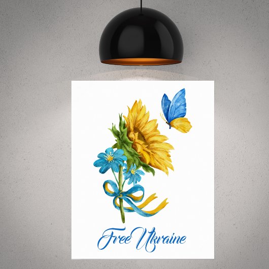 Freie Ukraine Sonnenblumen und Butterfly-Poster Poster