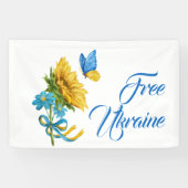 Freie Ukraine Sonnenblumen und Schmetterling Banner (Horizontal)
