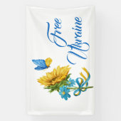 Freie Ukraine Sonnenblumen und Schmetterling Banner (Vertikal)