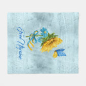 Freie Ukraine Sonnenblumen und Schmetterling Fleecedecke (Vorderseite (Horizontal))