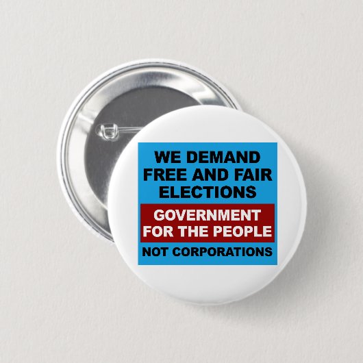 Freie und faire Wahlen Button (Vorne & Hinten)